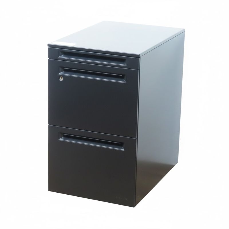 オカムラ 3段デスクインワゴン プロユニット DNC1CX Z25 ブラック サイドワゴン  サイドキャビネット 中古 AG19960 配送サイズ180