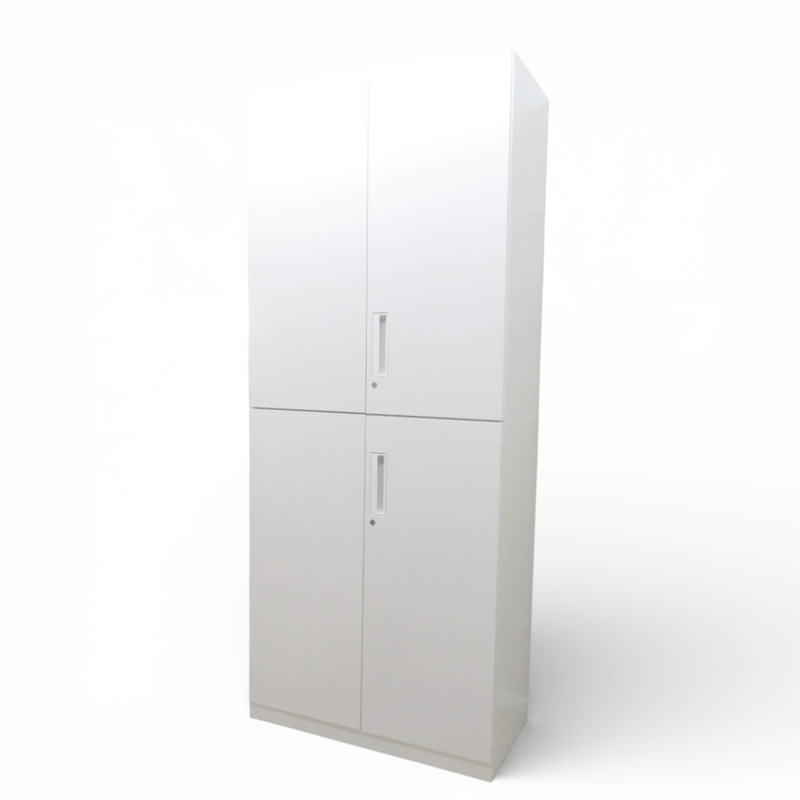 コクヨ 上下書庫(両開き書庫＋両開き書庫)  BWUH-SD59SAWN ホワイト キャビネット 収納庫 書類棚 中古 YH20016 配送サイズ300×2