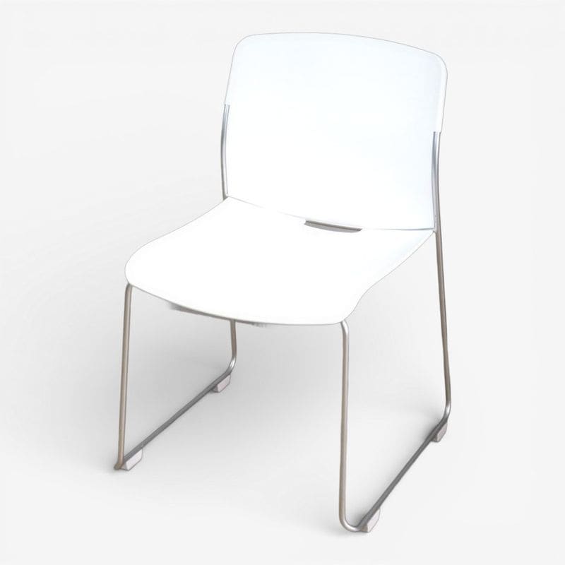 コクヨ スタッキングチェア AMOS  CK-870-D ホワイト スタッキングチェア 肘無し 会議椅子 セミナー 中古 YH20020 配送サイズ200