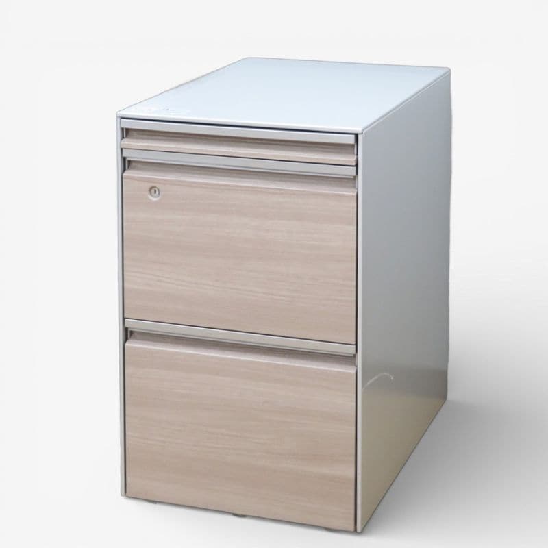 オカムラ 3段デスクワゴン プリシード DT31CA ZE85 ナチュラル 役員用インサイドキャビネット 中古 YH20018 配送サイズ180