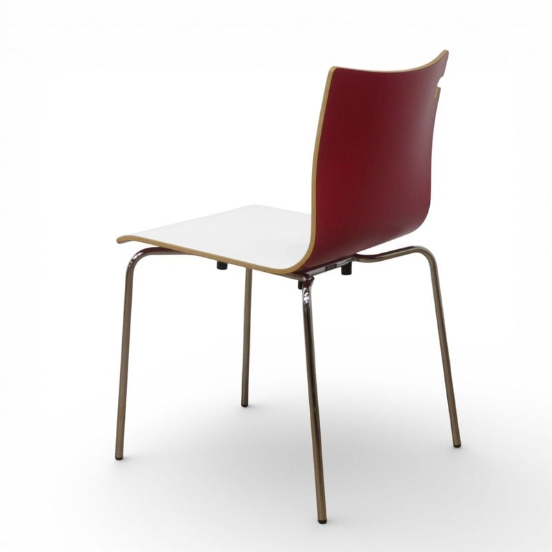 アダル スタッキングチェア M3509-10RC レッド 会議椅子 ダイニングチェア フックバック 中古 AG19850 配送サイズ200