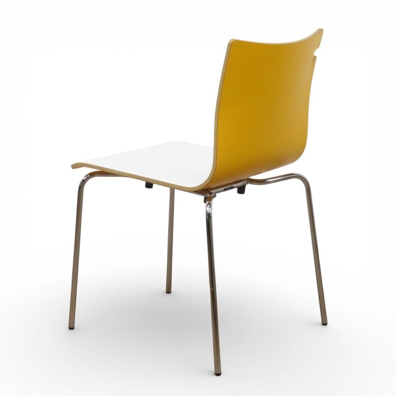 アダル スタッキングチェア M3509-10YC イエロー 会議椅子 ダイニングチェア フックバック 中古 AG19851 配送サイズ200