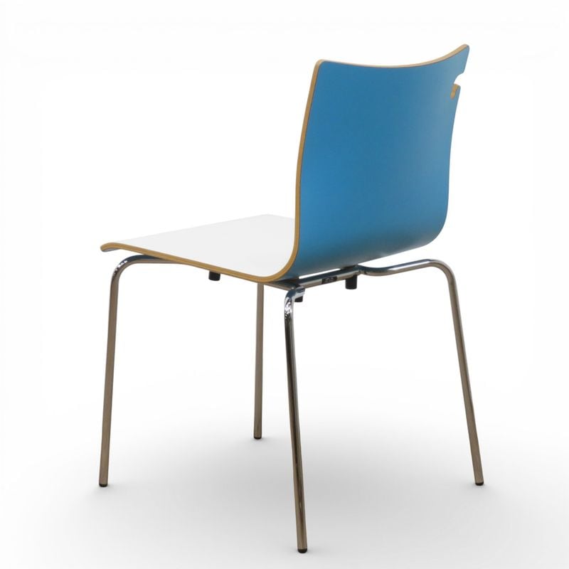 アダル スタッキングチェア M3509-10EC ブルー 会議椅子 ダイニングチェア フックバック 中古 AG19852 配送サイズ200