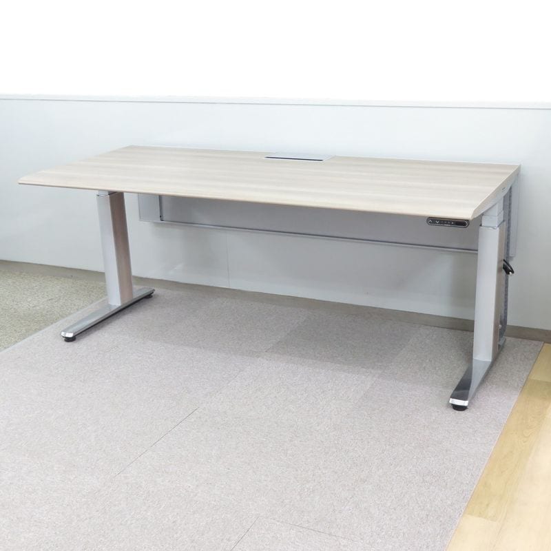 オカムラ 昇降デスク 3H111P MX6B ナチュラル W1750 スタンディングデスク 事務机 中古 YH20015 配送サイズ350