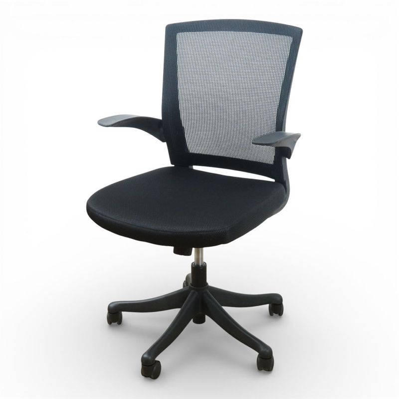 井上金庫 肘付オフィスチェア FEM-14A ブラック 事務椅子 パソコンチェア メッシュ 中古 YH20051 配送サイズ240