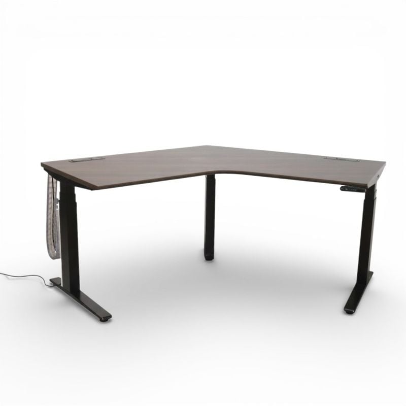 オカムラ 電動上下昇降式 ブーメランデスク スイフト 3S178P MX63 ブラウン スタンディングデスク V字デスク 120度机  中古 AG19963 配送サイズ450