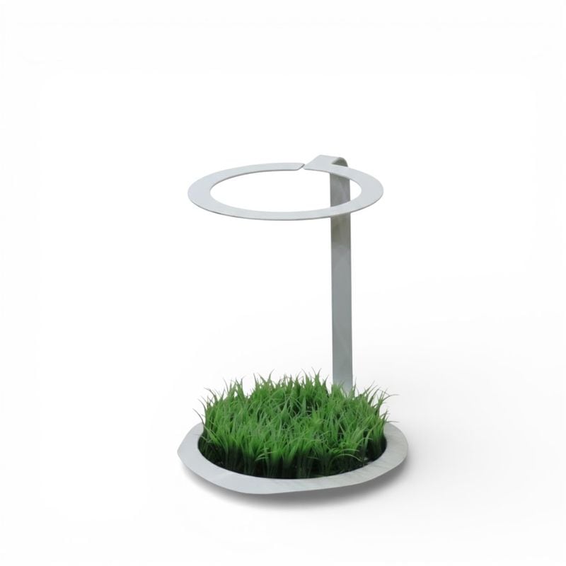 傘立て ホワイト  アンブレラスタンド 滴受け 人工芝 玄関家具 中古 AG19865 配送サイズ120