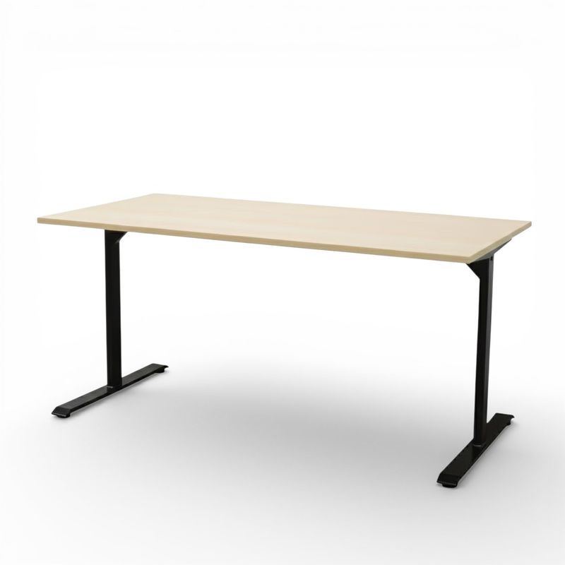 【展示品】弘益 ミーティングテーブル W1800 ASO-T1575-LG(BK) ナチュラル 会議テーブル 木目調 作業台 中古 YH20074 配送サイズ350