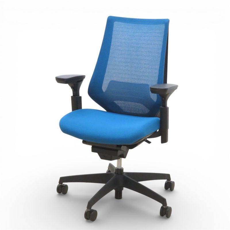 コクヨ オフィスチェア オフィスチェア デュオラ CRS-G3000E6 肘付き ブルー ハイバック シンクロロッキング ランバーサポート 中古 KK20170-1 配送サイズ250