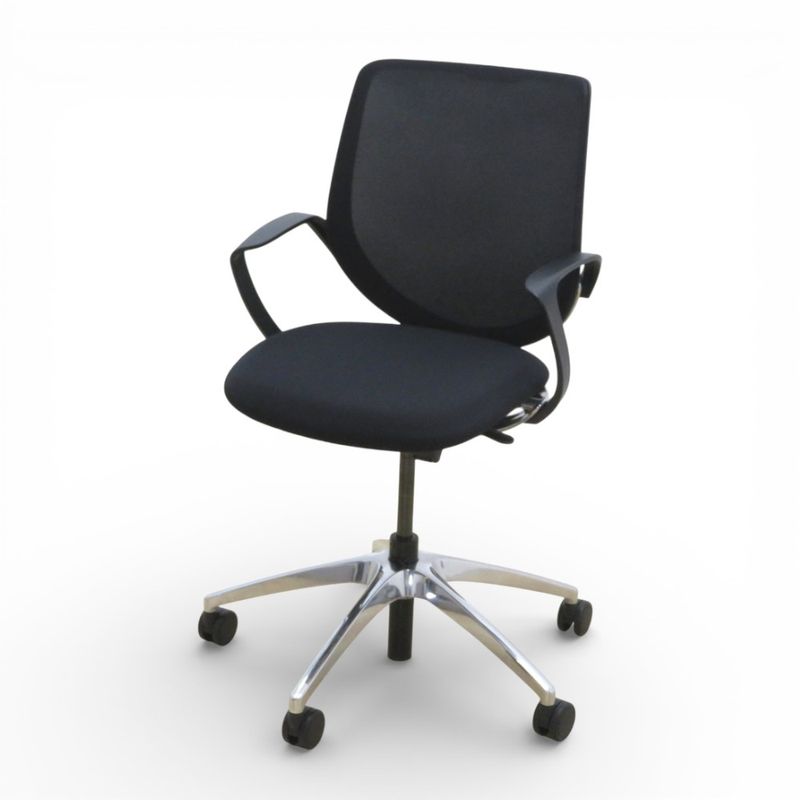 プラス 肘付きオフィスチェア ジロフレックス313 313-8039RPS BK ブラック メッシュ シンクロロッキング 固定肘 中古 KK20214 EG20214 配送サイズ240