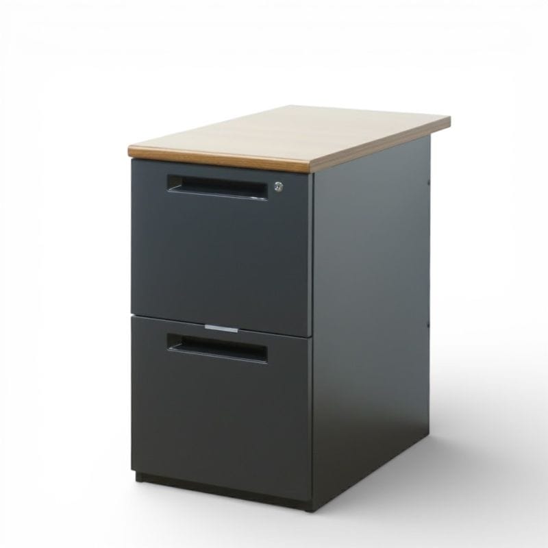 【展示品】弘益 2段脇机 W400 D700 H700 LDC-WD2 ウッド/ブラック サイドキャビネット 脇机 中古 AG20096 配送サイズ200