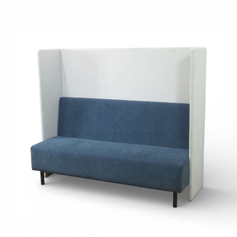 【展示品】弘益 パネル付きソファ FNL-15 ネイビー 3人用 ソファブース  パーテーション付き 中古 AG20078 配送サイズ400