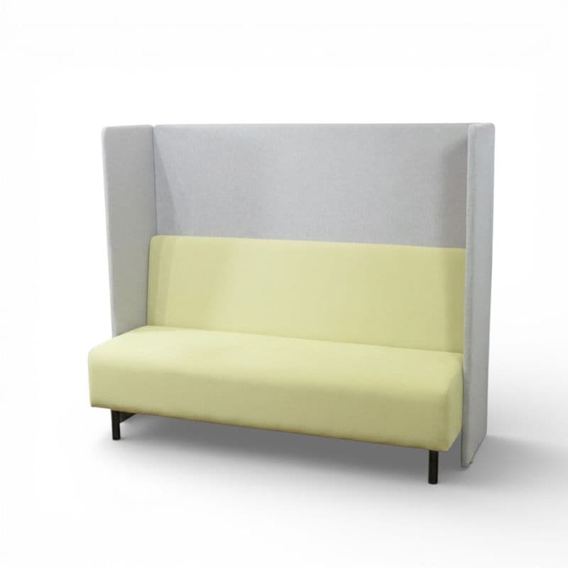 【展示品】弘益 パネル付きソファ FNL-15 イエロー 3人用 ソファブース  パーテーション付き 中古 AG20080 配送サイズ400