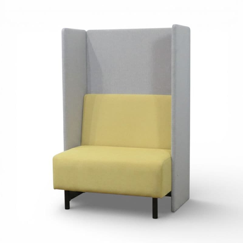 【展示品】弘益 パネル付きソファ FNL-08 イエロー 1人用 ソファブース  パーテーション付き 中古 AG20079 配送サイズ400