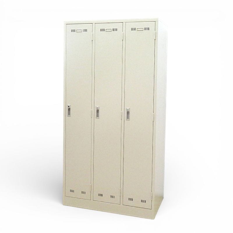 生興 3人用ロッカー SLK-3 ニューグレー 鍵有り W900 D515 H1790 鏡 網棚 ハンガーパイプ 更衣室 KK20065 中古オフィス家具 配送サイズ350