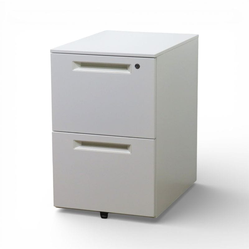 弘益 2段ワゴン WJ-IN2 ホワイト デスクワゴン インサイドワゴン サイドキャビネット 中古 AG20090 配送サイズ180