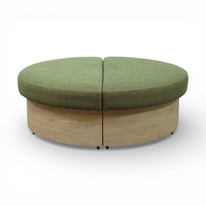 弘益 円形ソファセット FSF-HF-D グリーン 半円 腰掛け ラウンドソファ ロースツール AG20093 中古オフィス家具 