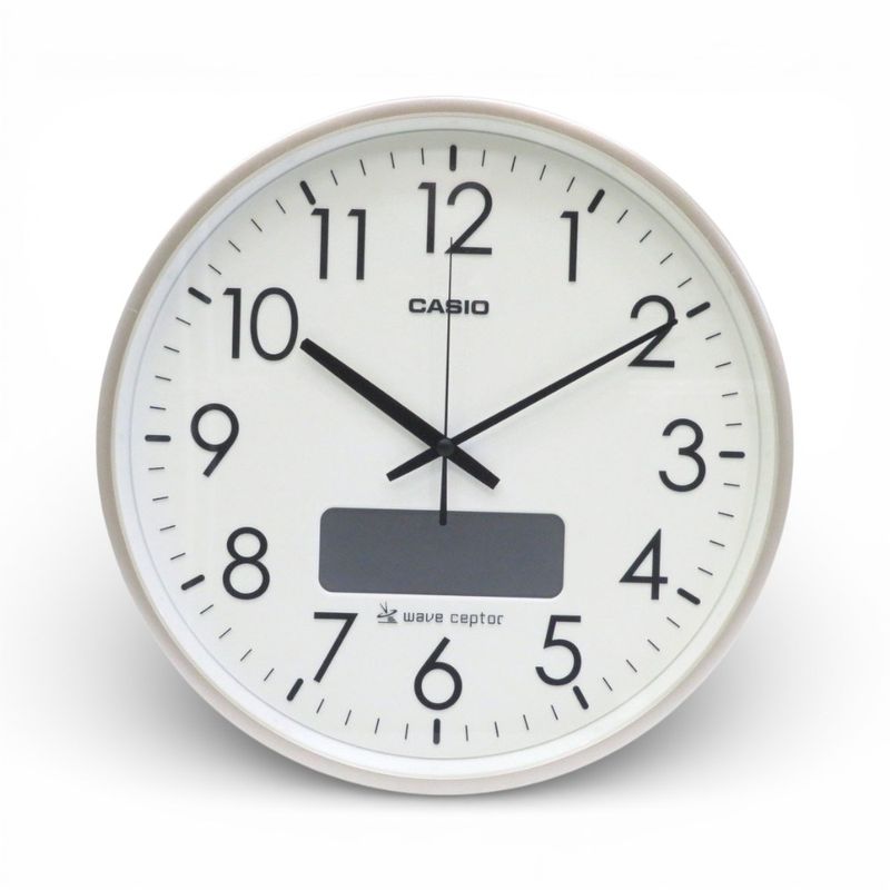 カシオ 掛時計 IC-2100J-9JF シャンパンゴールド 電波時計 360mm クロック 生活家電 インテリア小物 中古 KK7121 配送サイズ100