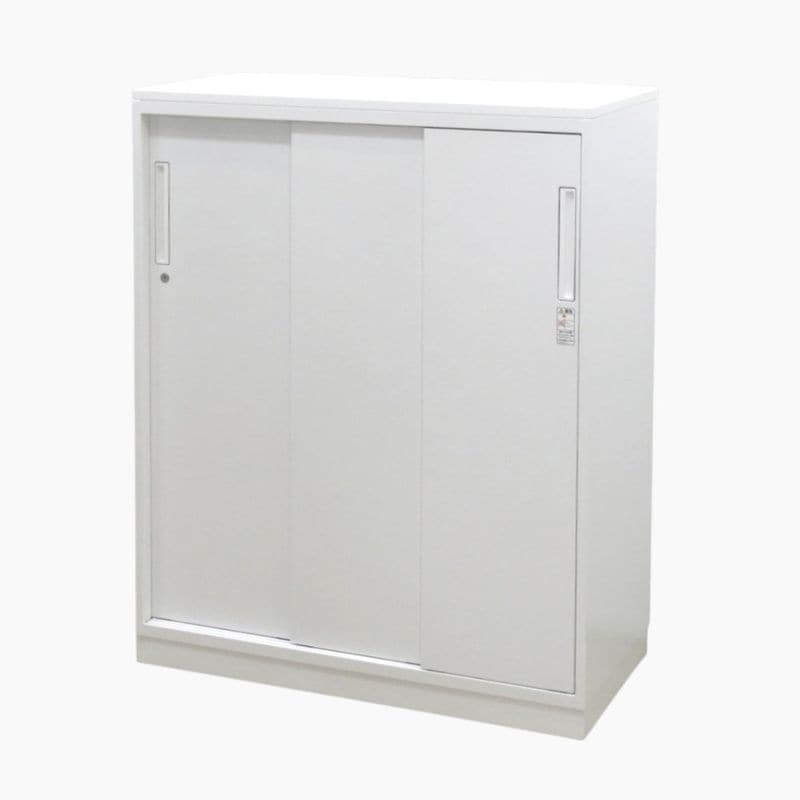 コクヨ 引き違い書庫 エディア 鍵有 BWUH-HD359SAWN ホワイト 3枚扉 2018年製 W900 D450 H1130 引戸 キャビネット 収納庫 KK20185 中古 配送サイズ300