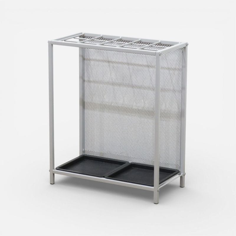 傘立て シルバー 15本収納  幅420mm 奥行210mm 高さ500mm アンブレラスタンド 滴受け 玄関家具 AG20328 配送サイズ140