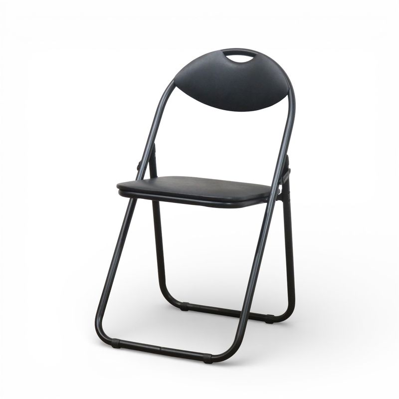 DCM パイプ椅子 DCM-F08 ブラック 折り畳み ミーティングチェア 持ち運び 中古 AG20329 配送サイズ160