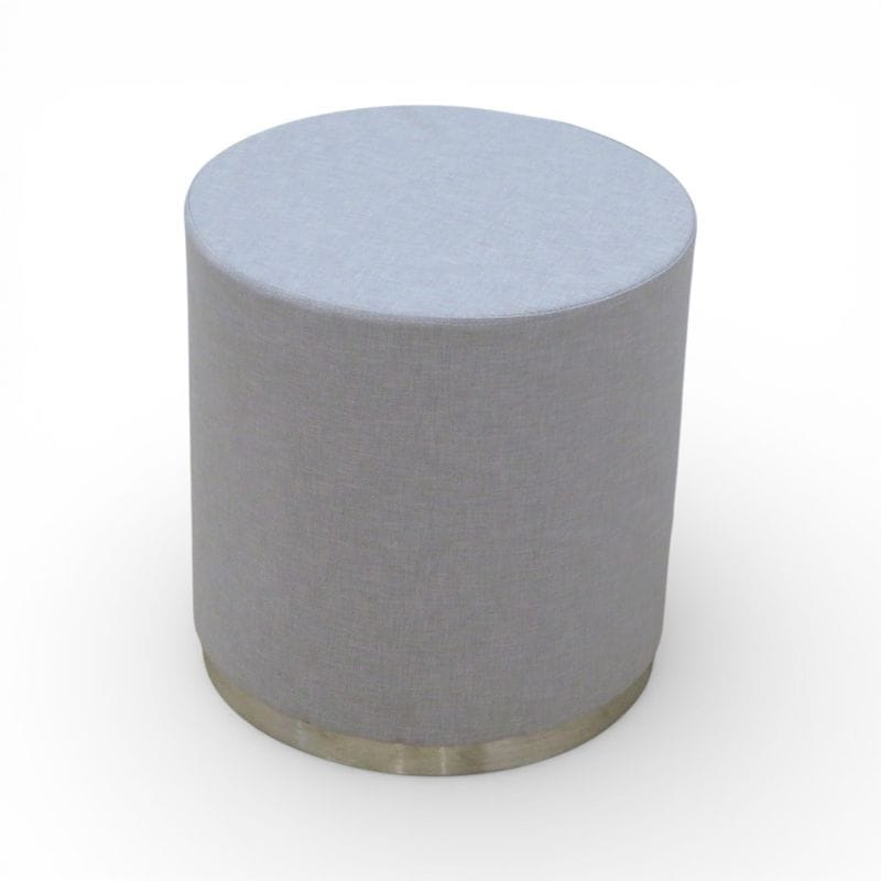 相合家具 コロン スツール ライトグレー オットマン 丸型 中古 W400 D400 H410 KK20231 配送サイズ160