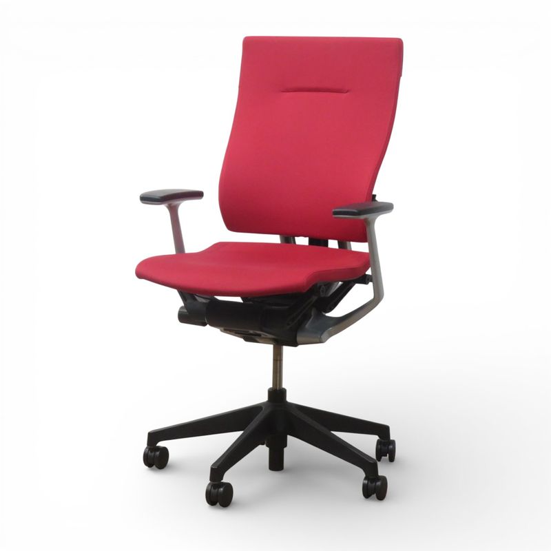 イトーキ オフィスチェア スピーナ KE-715GP-T1M4 レッド 肘付き 事務椅子 高機能 ハイバック 中古 AG20432 配送サイズ300