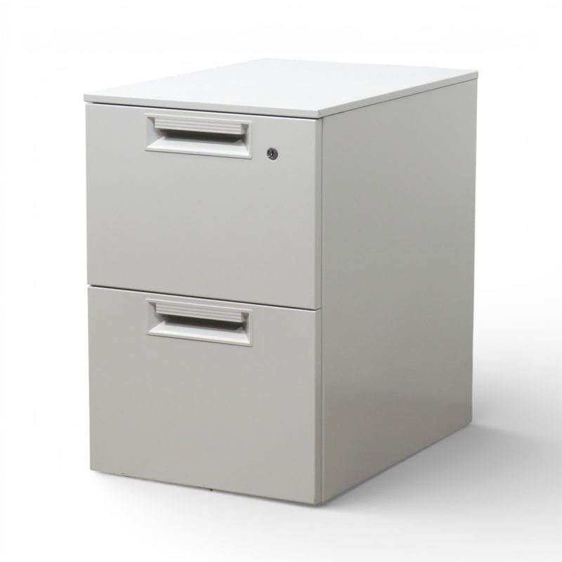 プラス 2段デスクワゴン LEED LE-046SC-A2 W4 ホワイト 収納ワゴン インサイドキャビネット 袖机 中古 AG20438 配送サイズ200