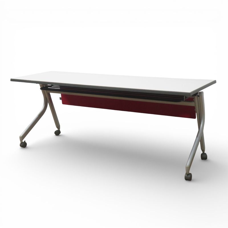 プラス スタックテーブル YE-620 ホワイト 幅1800mm 奥行600mm サイドフォールド サイドスタッキングエーブル 中古 AG20436 配送サイズ350