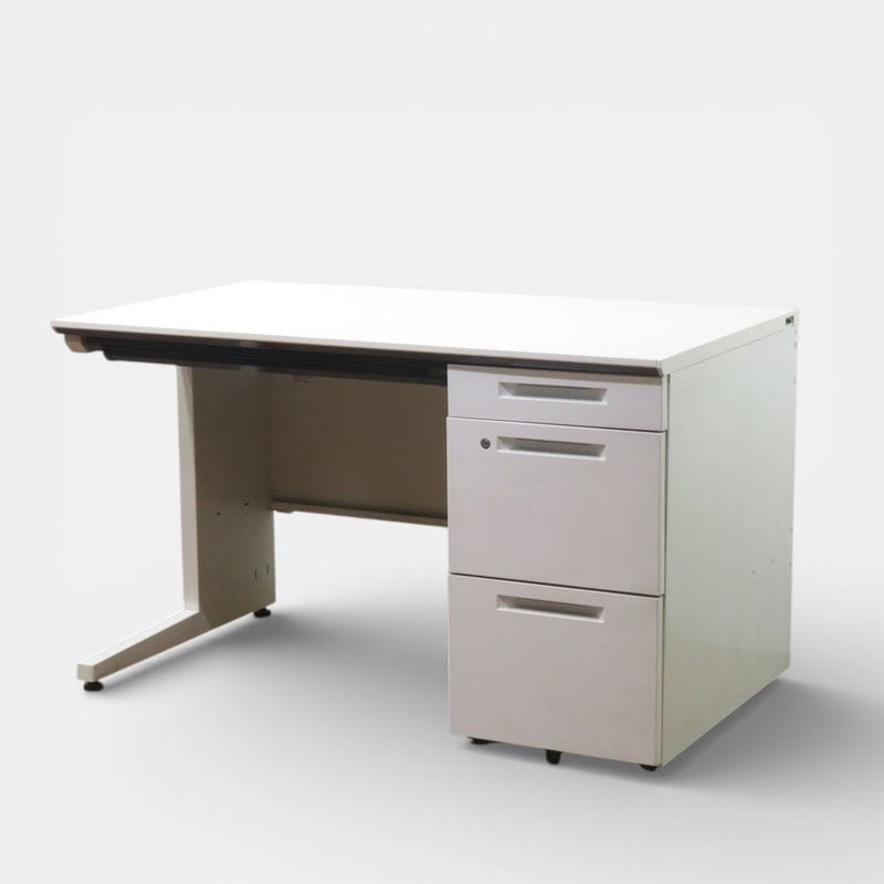 コクヨ 片袖デスク SDP-ISN12LSAW ホワイト 事務机 オフィスデスク パソコンデスク 配線口 中古 AG20469 配送サイズ300