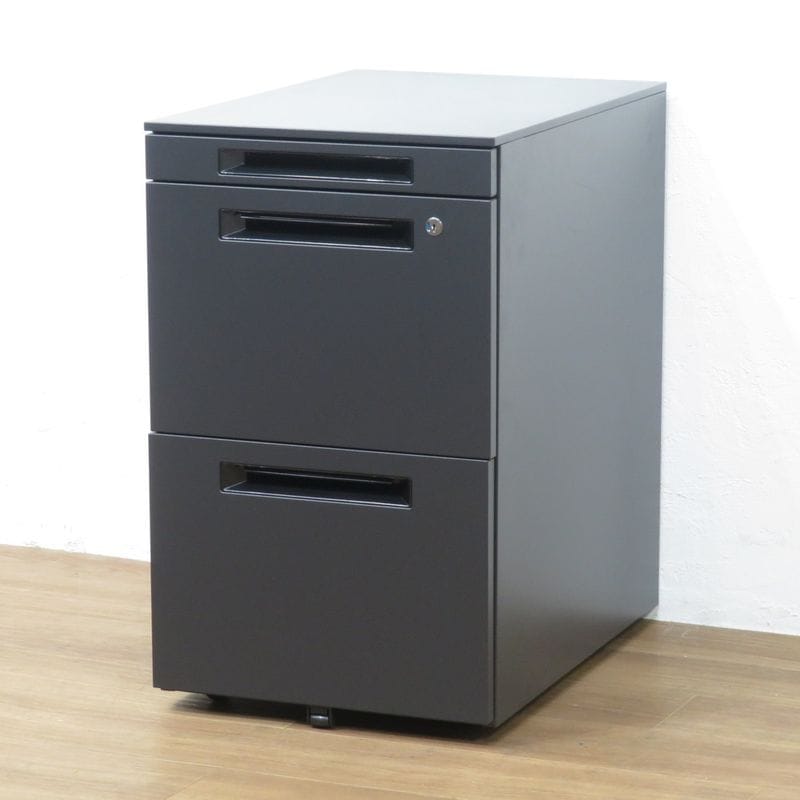 【展示品】弘益 3段ワゴン WS-IN3 ブラック  収納ワゴン デスクワゴン インサイドワゴン サイドキャビネット 中古 AG20091 配送サイズ180