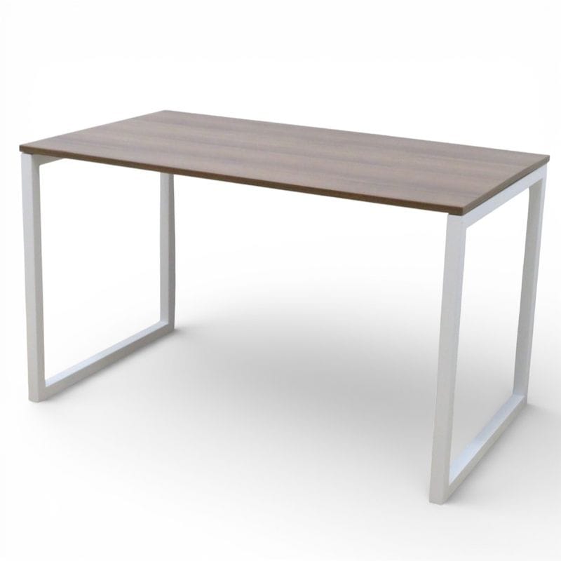 平デスク ウッド ホワイトフレーム ロ字脚 アジャスター付き 中古 KK19543 配送サイズ300