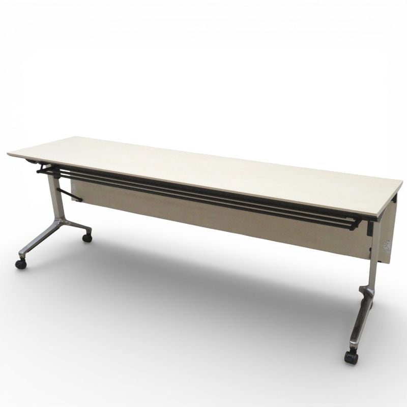 コクヨ スタックテーブル コンフェスト KTT-1309BM10N ナチュラル 幕板付き 網棚付き ロック式キャスター 中古 KK20166 配送サイズ400