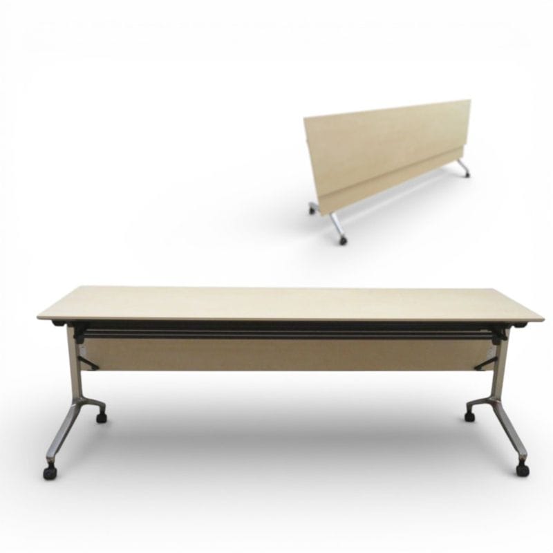 【中古】コクヨ スタックテーブル コンフェスト KTT-1309BM10N ナチュラル 幕板付き 網棚付き ロック式キャスター 中古オフィス家具 KK20166