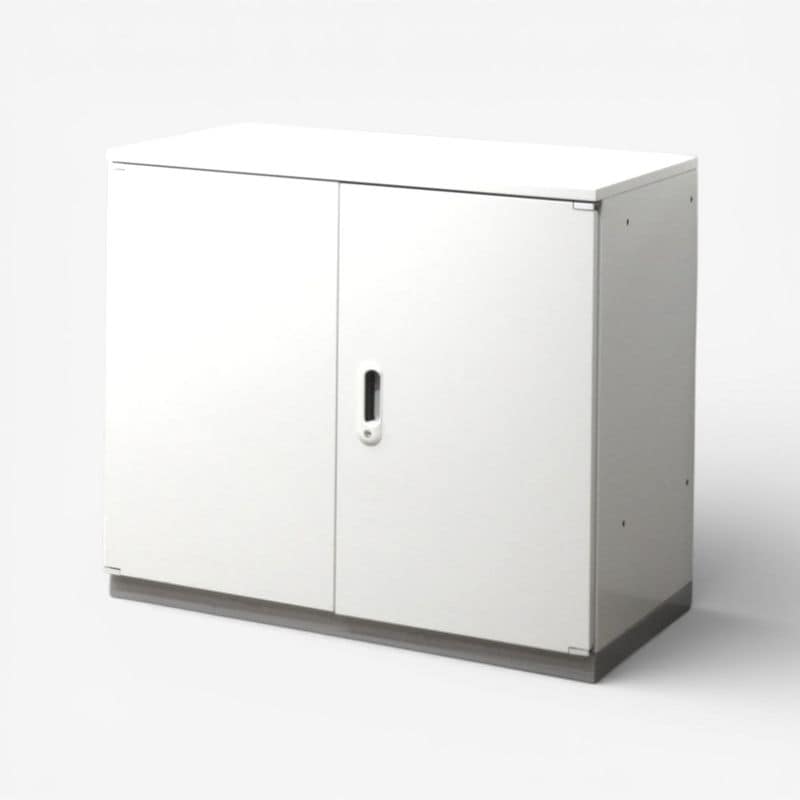 プラス 両開き書庫 リンクス L5-70A W4 ホワイト 観音開き書庫 ローキャビネット 収納庫 書類棚 単体書庫 中古 AG20441 配送サイズ240