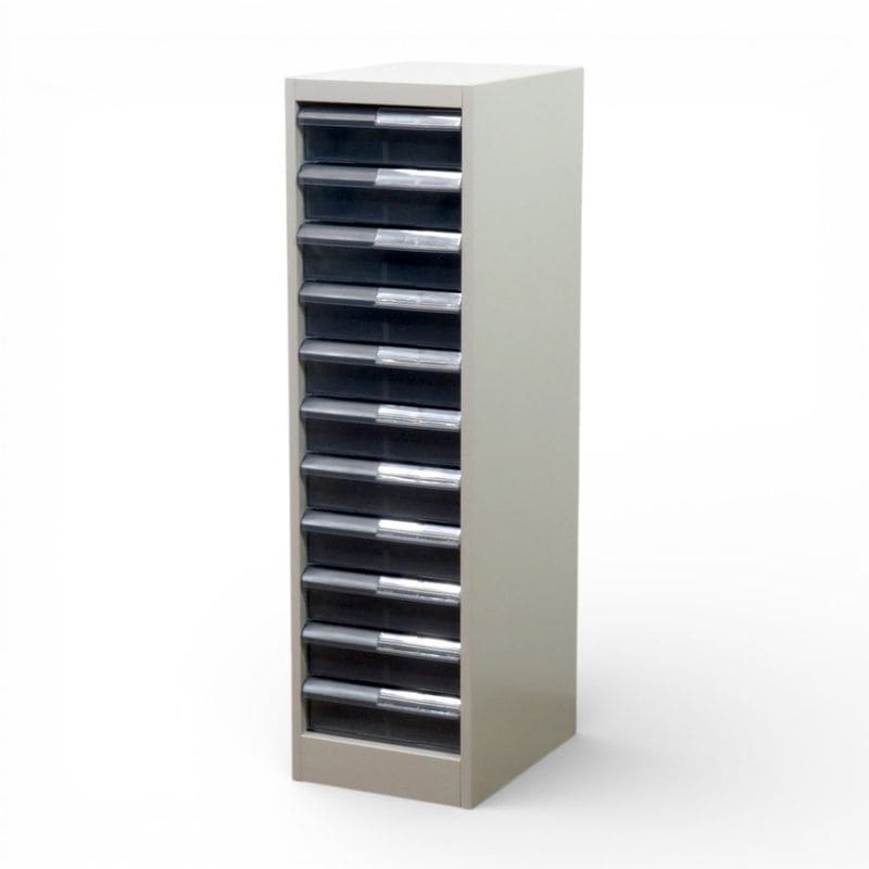 コクヨ クリスタルトレーキャビネット S-A421F1N  ホワイト 深型11段 ファイル書庫 クリアケースキャビネット 中古 YH20490 配送サイズ200