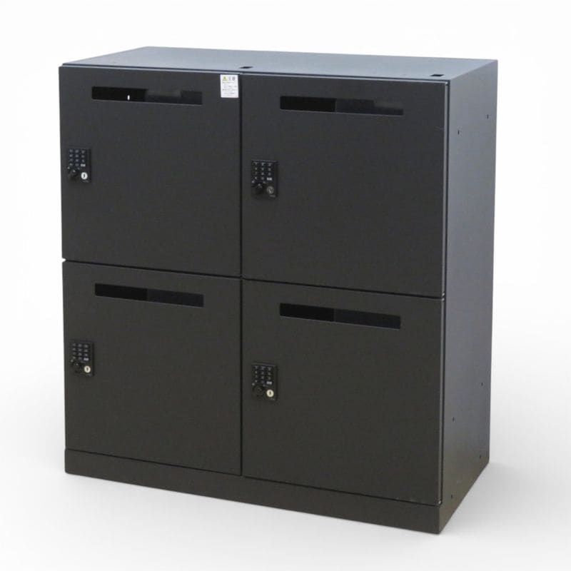 イトーキ 4人用パーソナルロッカー サフィ HSFP-9022T-T1 ブラック 2列2段 プッシュボタン錠 投入口 中古 EG19668 YH19668 KK19668 配送サイズ250