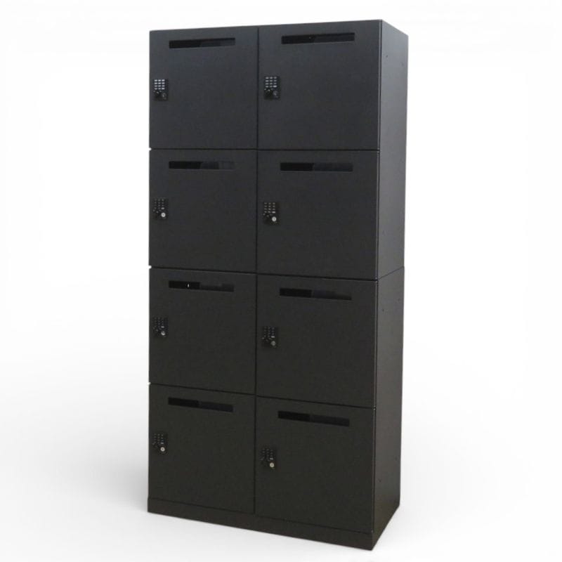 イトーキ 8人用パーソナルロッカー サフィ HSFP-9022T-T1 ブラック 2列4段 プッシュボタン錠 投入口 中古 YH19669 KK19669 配送サイズ250