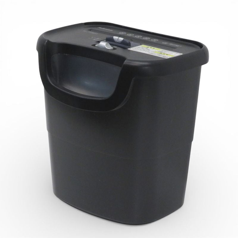 ※訳アリ特価！※ 機能問題なし Fellowes 電動シュレッダー p-45c ブラック クロスカット 6枚細断 A4対応 16L 小型 KK20419 中古 配送サイズ120