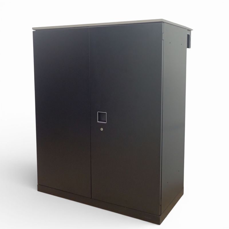 オカムラ 両開き書庫  レクトライン 4B313FZH25 ブラック 天板配線開口 スタンディングデスク 収納家具 中古 EG20338-1 配送サイズ300