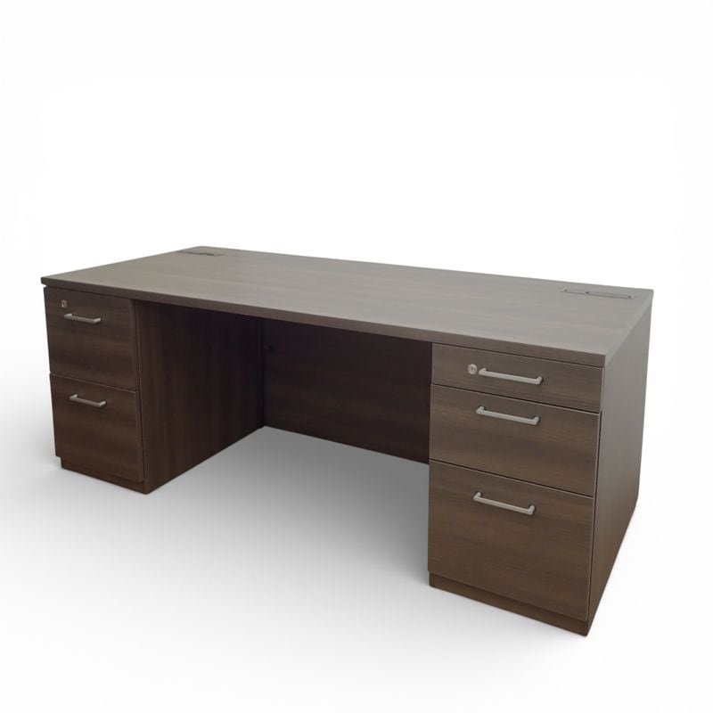 IDC大塚家具 役員デスク ウッド W1510 D810 H760 両袖机 天然木