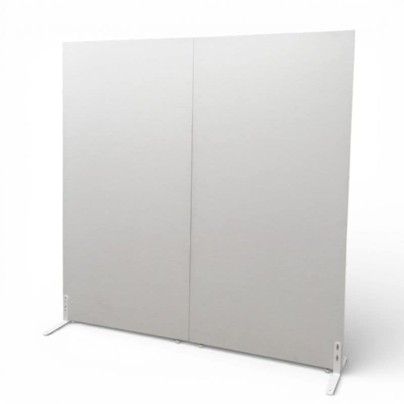 2連パーテーション ホワイト 安定脚4個 W1800 D500 H1840 壁紙風 アジャスター付き 衝立 間仕切り クロスパネル KK20418 中古 配送サイズ350