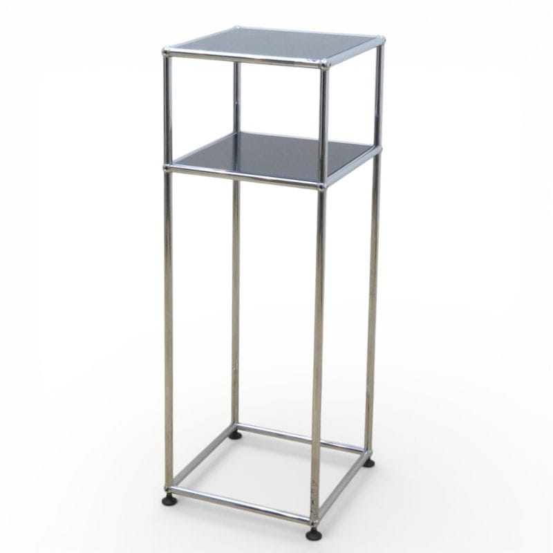 USMハラー テレフォンスタンド 電話台 ブラック 中段棚付き 中古 KK20223 配送サイズ200 家財おまかせ便