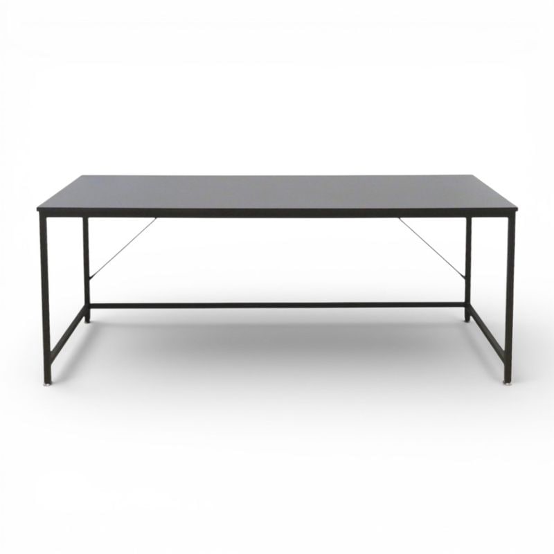 【中古】LOWYA ニューモノ2 平デスク W1800×D600ウッド スチール脚 アジャスター付き 作業台 長机 オフィスデスク 中古オフィスデスク KK20275 