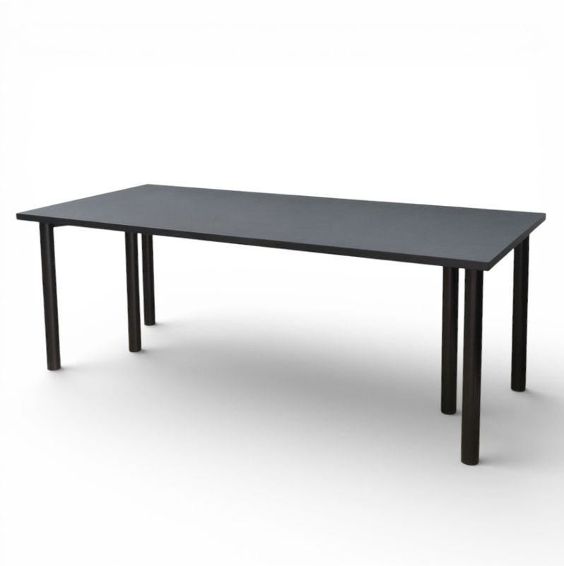 【中古】クオン ミーティングテーブル ブラック W2000 D900 H720  組み立て式 会議テーブル 中古オフィス家具 YH20384