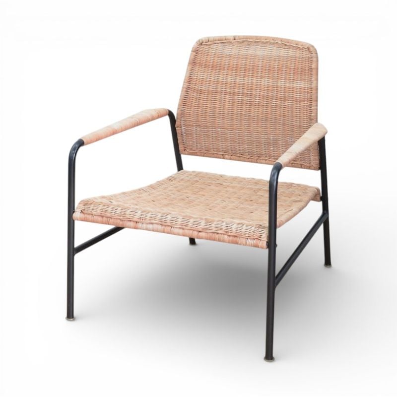 イケア ウルリクスベリ パーソナルチェア ダイニングチェア ラタン 籐(ラタン) 肘付き軽量  YH20447 中古 配送サイズ240