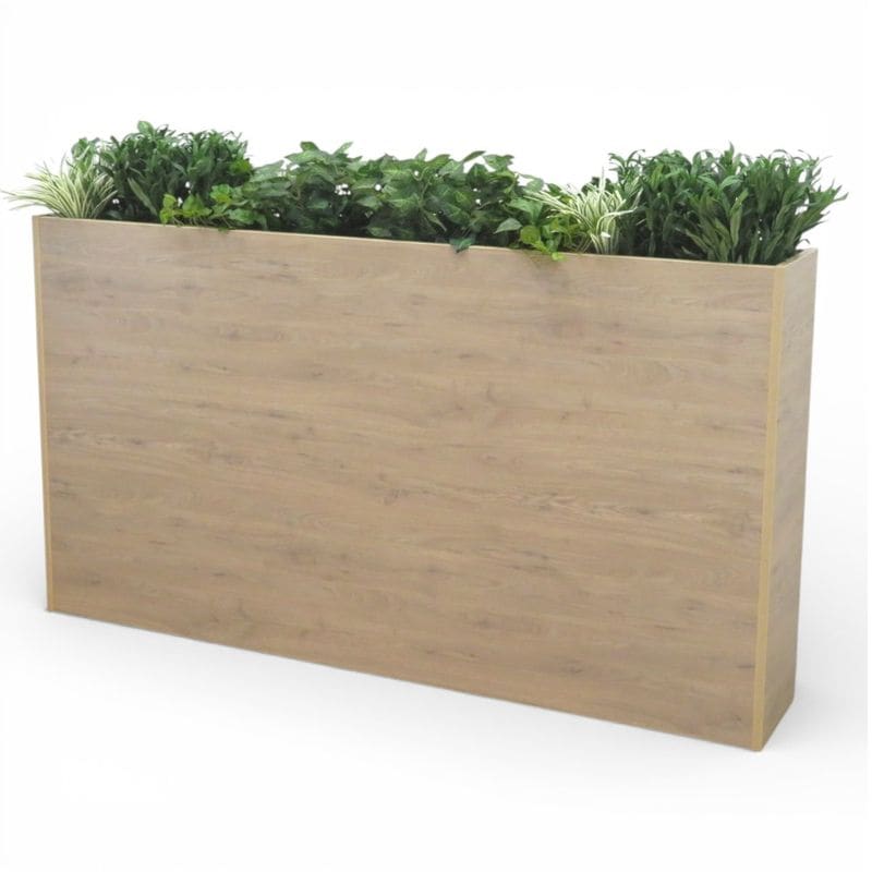 ロングプランターボックス ナチュラル W2000 D460 H1250 フェイクグリーン フラワーボックス パーテーション KK20145 中古 配送サイズ400