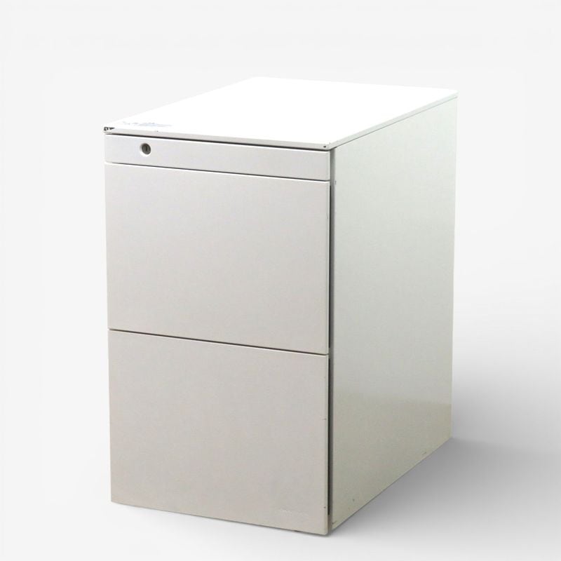 オカムラ  3段デスクワゴン プロユニット DN31BA Z975 ホワイト 収納ワゴン サイドキャビネット 脇机 中古 AG20523 配送サイズ180