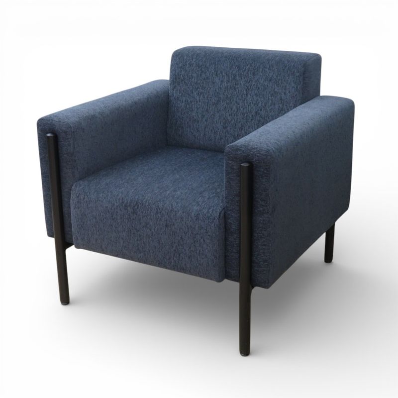 QUON クオン 応接用1人用ソファ グレー 安楽椅子 リビング ロビーソファ 布張り ファブリック YH20380 中古オフィスソファ 配送サイズ240