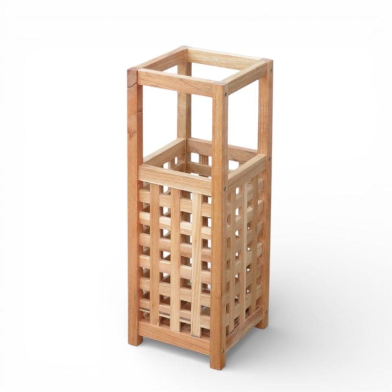 vidaXL 傘立て ウォールナット 無垢材 W180 D180 H500㎜ 中古 YH19883 配送サイズ100 宅急便